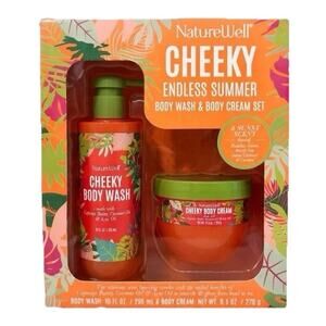 NatureWell Cheeky Endless Summer Body Wash & Body Cream Set Cupuaçu Coconut